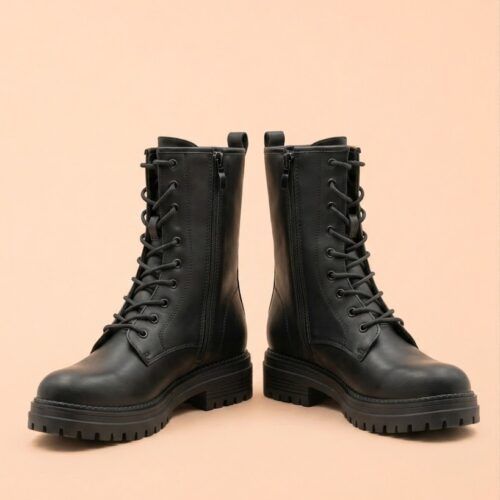 Bota Militar Negra con Suela Track