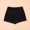 Falda Pantalón de Ante Cruzada con Tachuelas
