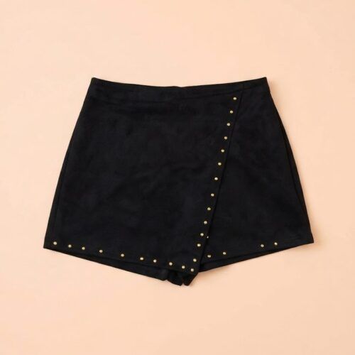 Falda Pantalón de Ante Cruzada con Tachuelas