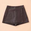 6 (2) Falda Pantalón de Ecopiel Cruzada