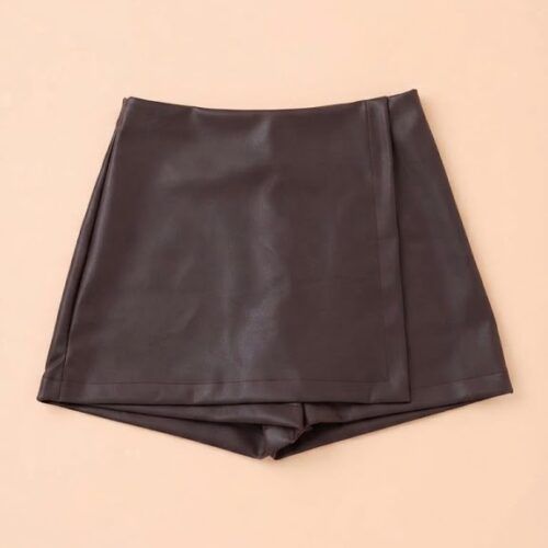Falda Pantalón de Ecopiel Cruzada